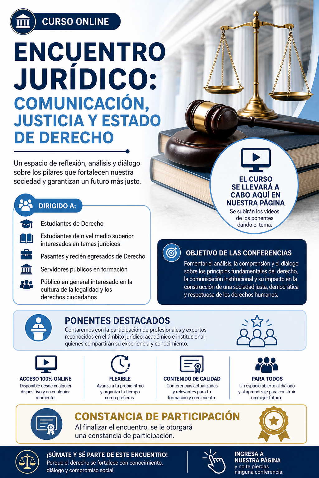 Encuentro jurídico: comunicación, justicia y estado de derecho
