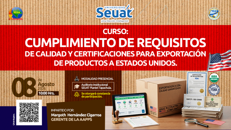 Curso: Cumplimiento de Requisitos de Calidad y Certificaciones para Exportación a productos a Estados Unidos